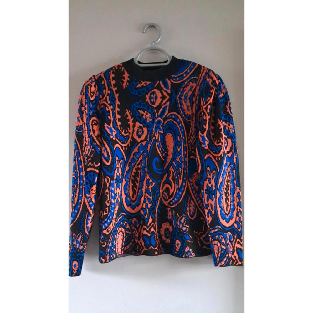Uturque Paisley jumper orange and blue Small